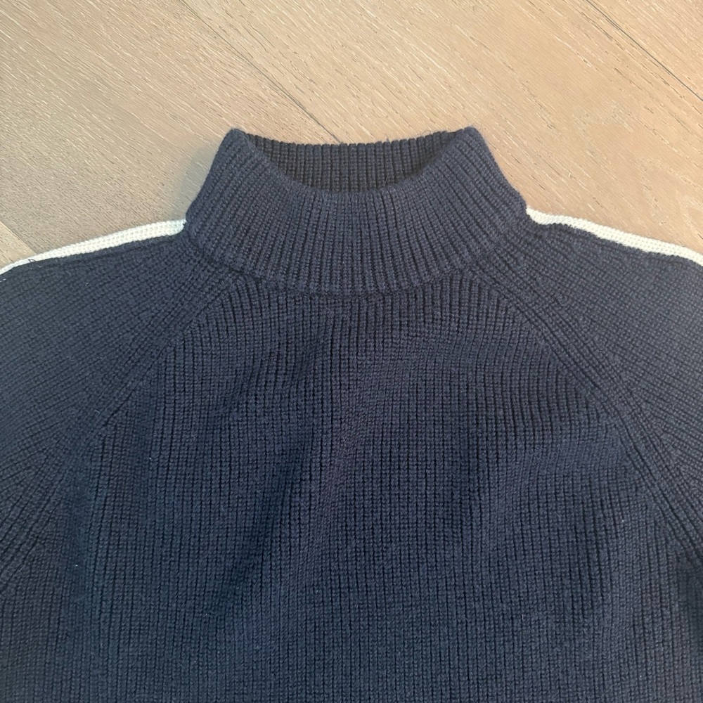 Velvet Teagan Sweater in Navy and Cream - Picture 4 of 6